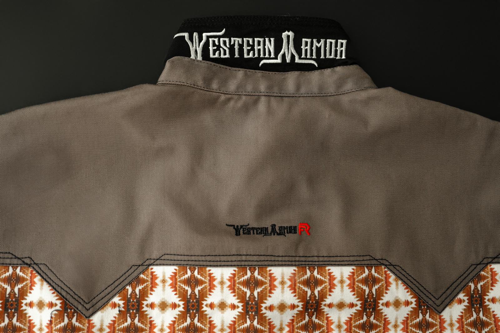 2 tone  brown & Aztec print