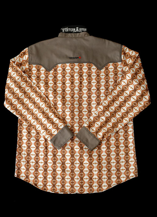 2 tone  brown & Aztec print