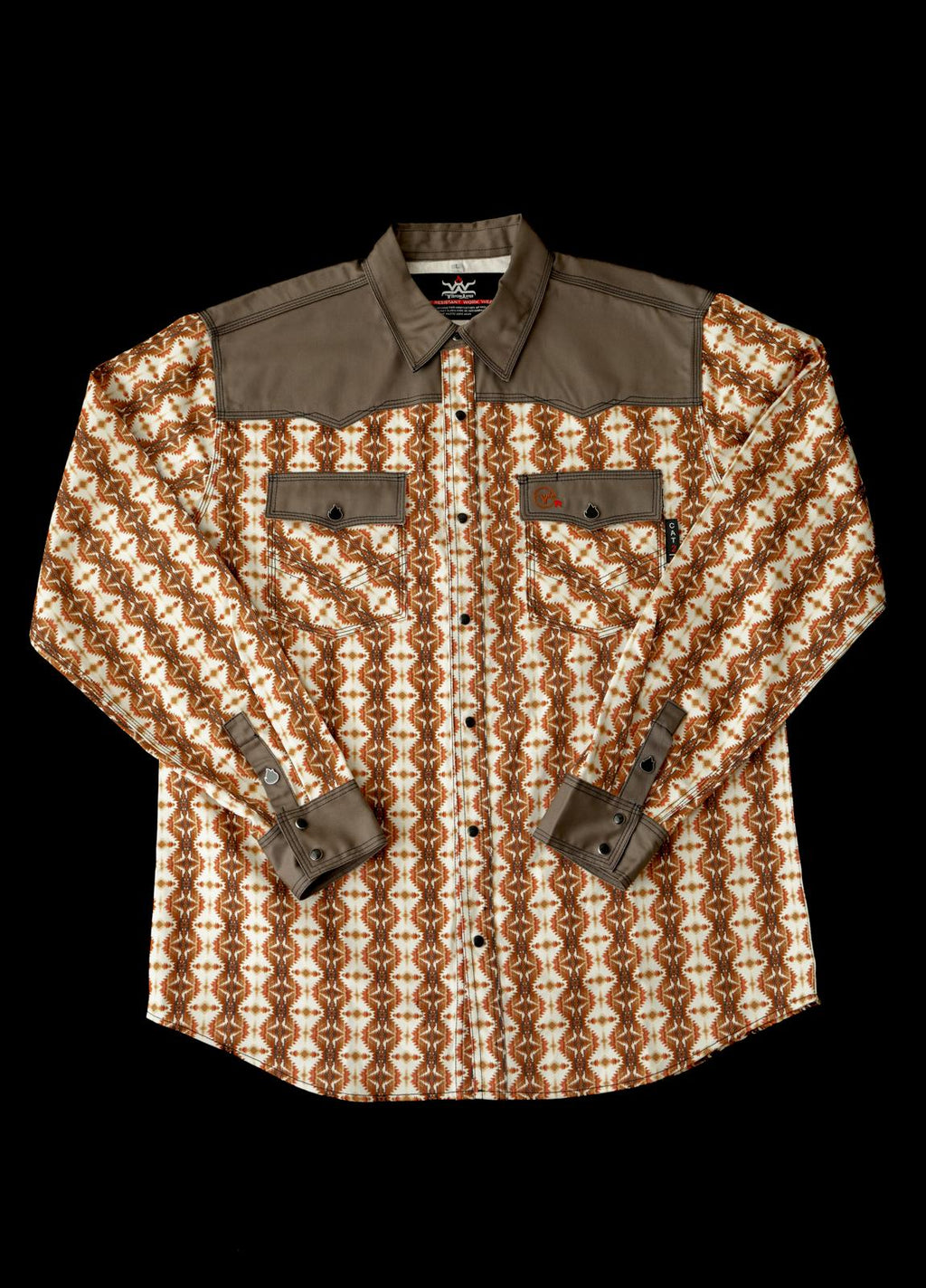 2 tone  brown & Aztec print