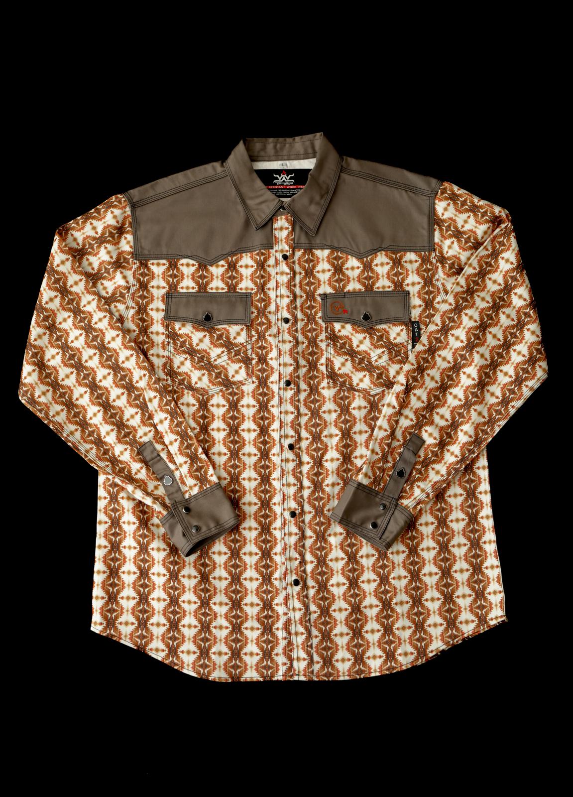 2 tone  brown & Aztec print